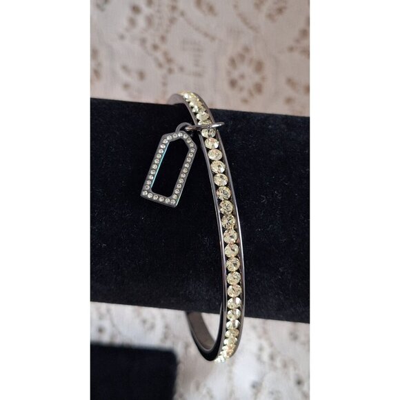 EUC Coach Bracelet Bangle Pave Crystal Lozenge Black 96416 - Picture 4 of 11